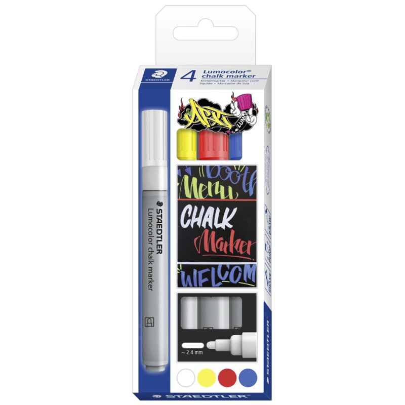 STAEDTLER Lumocolor chalk pen set, 8 colours, 2.4 mm, 8 pieces
